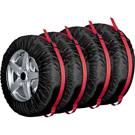 Lot de 4 housses de roue de secours universelles avec sac de rangement et protection pour roue de secours de voiture, SUV et camions S-190T (1/5)