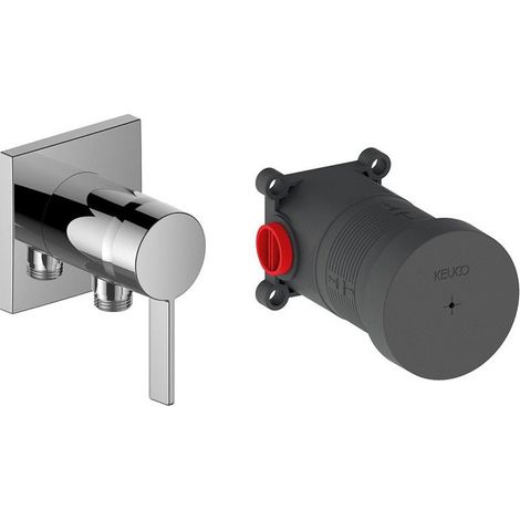 Set IXMO SOLO mitigeur monocommande avec raccord de tuyau Ro finition aluminium KEUCO