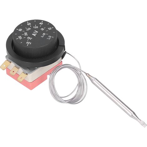 Interrupteur de contrôle de température réglable pour ventilateur électrique avec kit de sonde de contrôle de température à 3 broches (1/5)