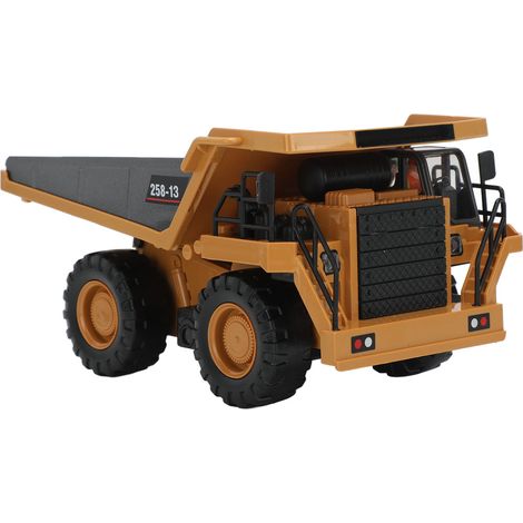 Camion-benne radiocommandé 1/24, 4 roues motrices, 6 canaux, 2,4 GHz, plastique et métal, jaune et gris, jouet de chantier pour enfants de plus de 8 ans, double batterie. (1/5)