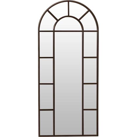 Espejo moderno tipo ventana con arco Dublín acabado marco negro, 80cm(ancho) 180cm(altura) 3.5cm(fondo) (1/4)