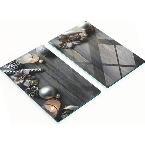 Tablas de cortar de cristal para cocina con motivos navide帽os, 2 x 30 x 52 cm.