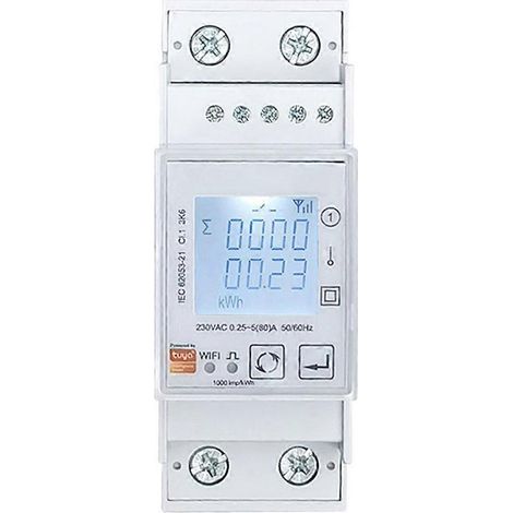 Capteur auto Tuya WiFi Bidirectional Energy Meter Single Phase 80A KWh Power Monitor Wattmeter Voltmeter Amperme (1/5)