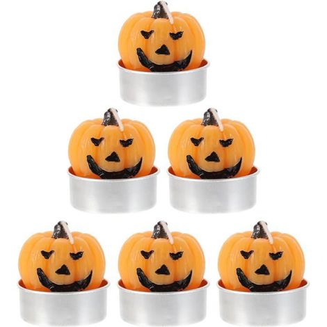 Pièces Bougies Citrouille Orange Ambiance Halloween en Paraffine (1/5)