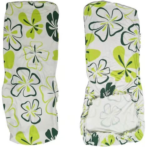 Fundas para sillas, fundas protectoras universales modernas para sillas, fundas elásticas para sillas, fundas para sillas (estampado de trébol de cuatro hojas, juego de 2), verde, azul y blanco (1/3)