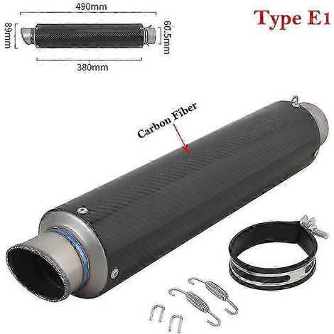 Tubo De Escape Universal Para Motocicleta, Silenciador Modificado De Aleacin De Carbono Y Titanio, 60mm, Para Honda, Bmw Y Yamaha( Type E1) (1/5)