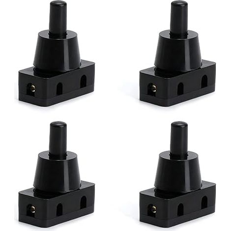 Push Button Switches Built-in Mini Pressure Switch with Nut Pole for Table Lamps Appliances Furniture Black (1/5)