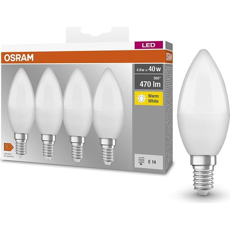 Ampoule LED Plastique 4.9W = 4.9 Watt W E14 Blanc Chaud, 4 pièces (1/5)