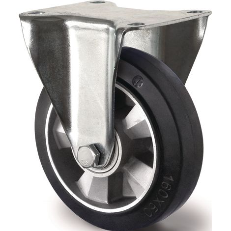 Rueda  pesada D.160mm  Carga.400kg Goma  elástica Altura  de construcción  195mm TECWERK (1/2)