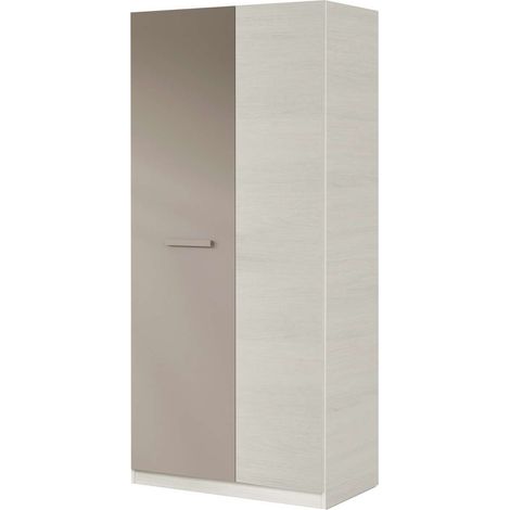 Armario 2 puertas abatibles Ares plus acabado blanco alpes/basalto. 200cm(alto) 90cm(ancho) 52cm(fondo). (1/3)