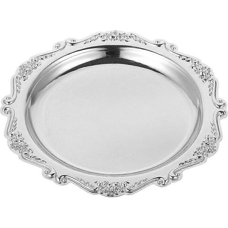 Plateau de service vintage, plateau à bijoux, porte-bagues, plateau de service pour apéritifs, plateau à fromage, à fruits, à pâtisseries, à thé, à café, à petits-déjeuners et à amuse-gueules en acier (1/4)