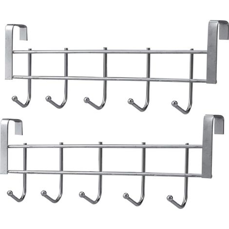 2 Pièces Perchero d'Acero Inoxidable avec 5 Ganchos para Colgar (1/5)