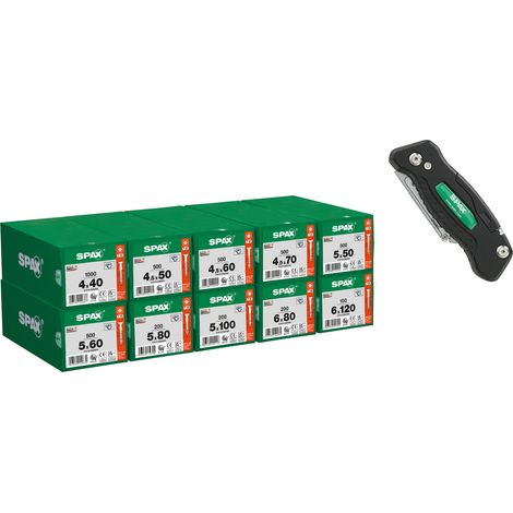 Kit de vis SPAX 4200 pièces – Tête T-STAR plus – Revêtement WIROX A9J – Pour assemblages bois dur et extérieur