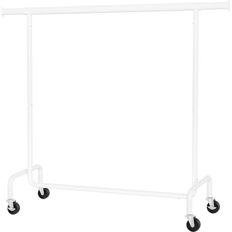 Portants à Vêtements, Lot de 2, Robustes, Tringle Extensible, Métal, Roulettes, pour Chambre, Argent