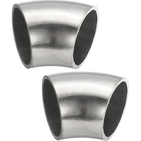 2pcs Coude À 45 Degrés Mandrin, 76mm OD Acier D'échappement Raccord De Tuyauterie 304 Inoxydable pour Exhaust Pipe Stair Handrail HVAC - 22 mm (1/5)