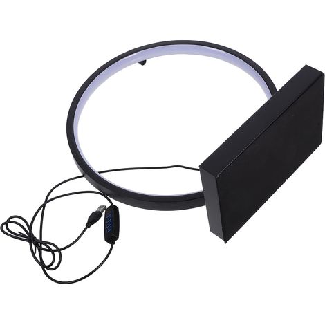 HOMSFOU Lampe de Table Ronde LED Noire en Fer à Luminosité (1/5)