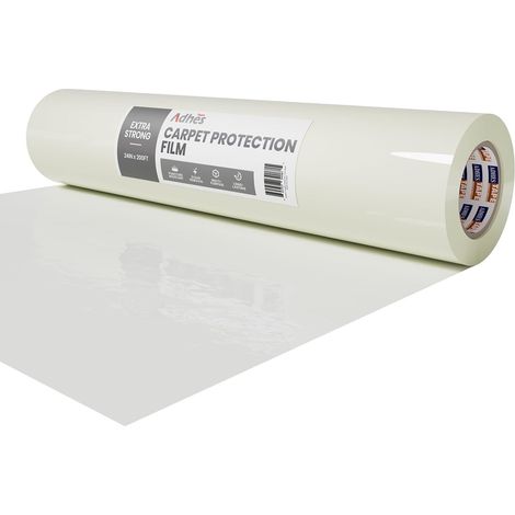 Adhes Film De Protection Pour Moquette 60 CM X 61 M Transparent Protecteur De Tapis Autocollant, Film De Surface ImperméAble Sans RéSidus Pour La Remodelation, La Peinture, La Construction (1/5)