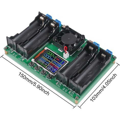 Módulo de comprobación de capacidad de batería de litio (1 paquete), 18650 mAh, MWh, detector digital de potencia de batería, comprobador de batería tipo C 18650 (4 canales) (1/5)
