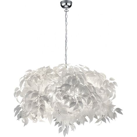 Lustre 4 Lumières Lavable Blanc Feuilles Leavy Ø70 cm Trio Lighting (1/2)