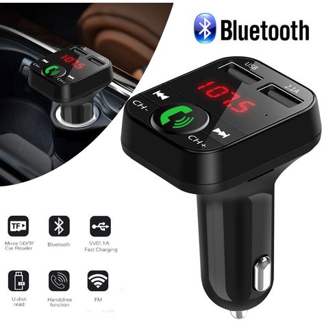 3-in-1 Bluetooth-FM-Transmitter fürs Auto – Schwarz