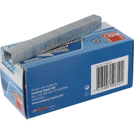 Agrafe 53/12Mm Galva Bte 5000 Rapid