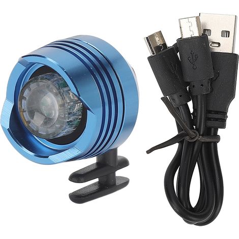 Lampe frontale IPX5 étanche en alliage d'aluminium bleu, fixation pour chaussures de randonnée et camping (1/5)