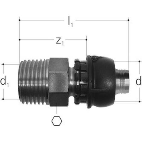 Adattatore ilite con filetto esterno d.16x3/4 set 2pz - george fischer (1/2)