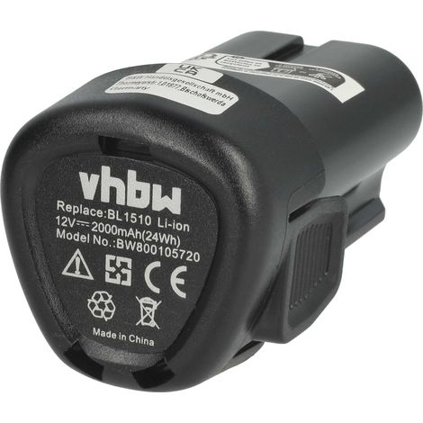 vhbw batteria compatibile con Black & Decker BDCDMT112, EGBL108, HPL106, HPL10IM, EGBL108KB, GKC108 utensile elettrico (2000 mAh, Li-Ion, 12 V)