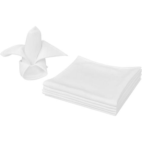 Lot de 10 serviettes blanches, 50x50 cm (1/5)