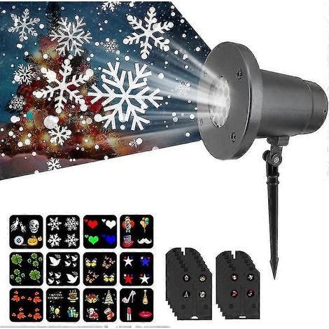 Projecteur de flocons de neige de Noël, lumières LED extérieures étanches, éclairage décoratif paysager