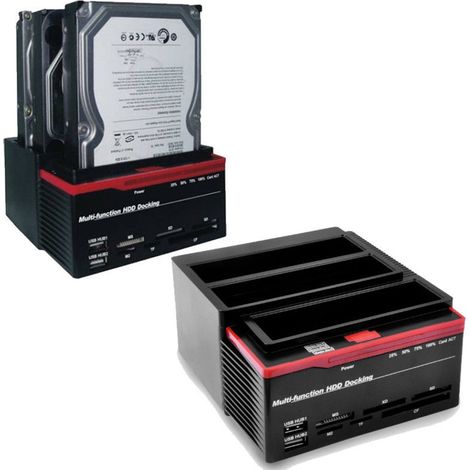 Docking station triplo 3 hard disk hdd usb 2.0 multifunzione card sata ide sata (1/3)