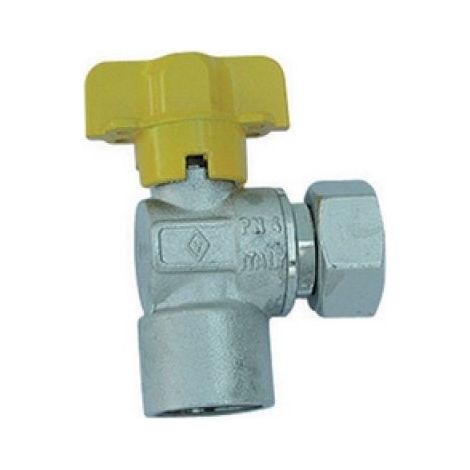 RUBINETTO GAS SQUADRA F CON BOCCHETTONE 1/2 x 1/2
