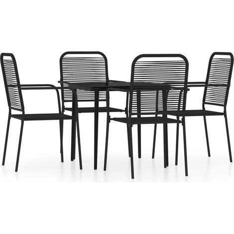 Ensemble à manger de jardin 5 pcs Mobilier de jardin Noir (1/5)