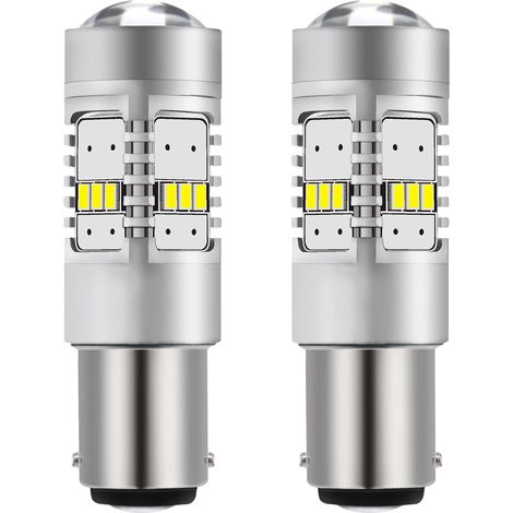 1800LM Blanc 1157 BAY15D 1196 1034 7528 Ampoule de Rechange LED Haute Puissance 14SMD 3020 VR Camper Ampoules de Clignotants de Voiture Ampoules de Clignotant pour Feux de freinage arrière