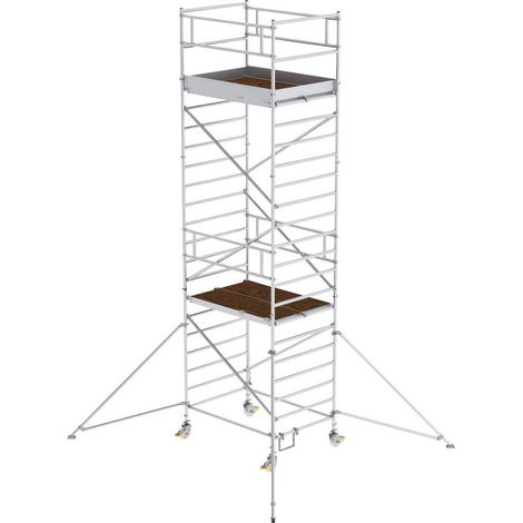 Günzburger Steigtechnik Echafaudage roulant 1,35 x 1,8 m avec stabilisateur & double plate-forme Hauteur de plate-forme 5,35 m - 167535 (1/3)