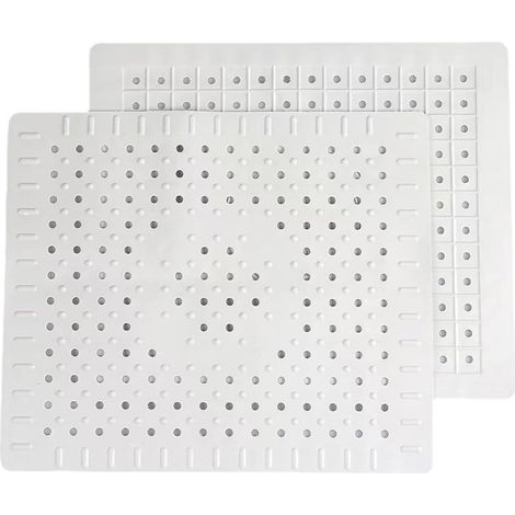 Zweiteiliges Set aus schnelltrocknenden Arbeitsplattenmatten – zuschneidbare Gummispülbeckenmatte 31 x 26 cm mit Abflusslöchern, geeignet für Küchen und Badezimmer. (1/5)