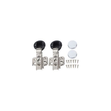 Set mit 2 Soft-Close-Scharnieren für Glastüren – Edelstahl 201 – 35 mm Topf – Mittlerer Winkel (9 mm Halbüberlappung) (1/5)