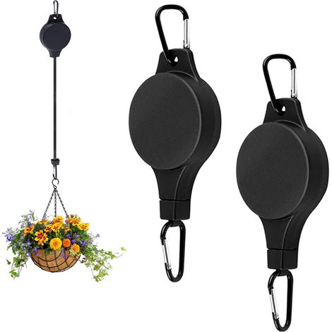2 Pièces Poulie Plante étactable, Poulie de Panie Suspendu, Cochet Suspension Plante, Cochet églable, pou Suspende des Panies à Pot de Fleu Cage à Oiseau