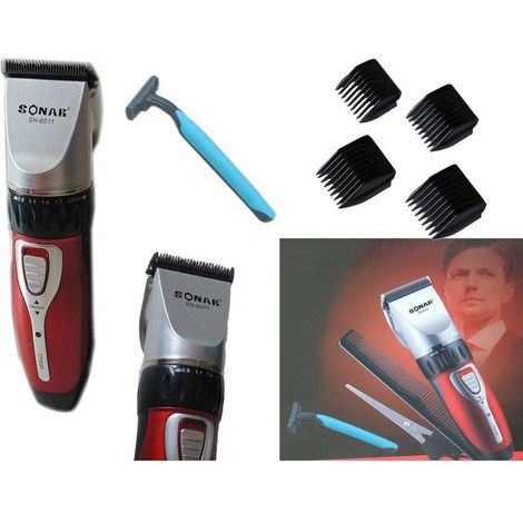 TrAdE Shop Traesio - Taglia Capelli Ricaricabile Rasoio Regola Barba Senza Fili Lama Acciaio Sn6011 - (1/5)