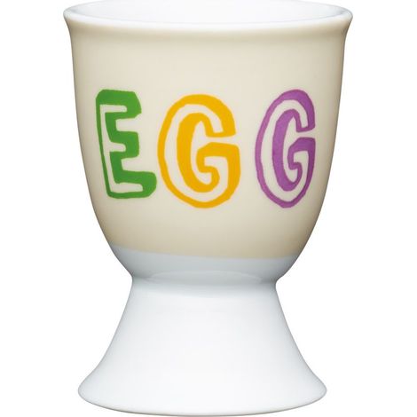 Kitchencraft Children's Dippy Egg Huevera, Porcelana, Blanco, 7x4x6 cm