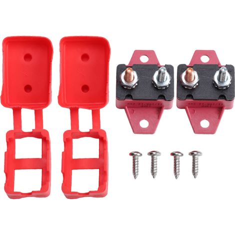 2 disyuntores de reinicio automático, protector de sobrecarga, aislamiento térmico con cubierta, disyuntor de perno metálico, para automóviles (10A) -Crezuo