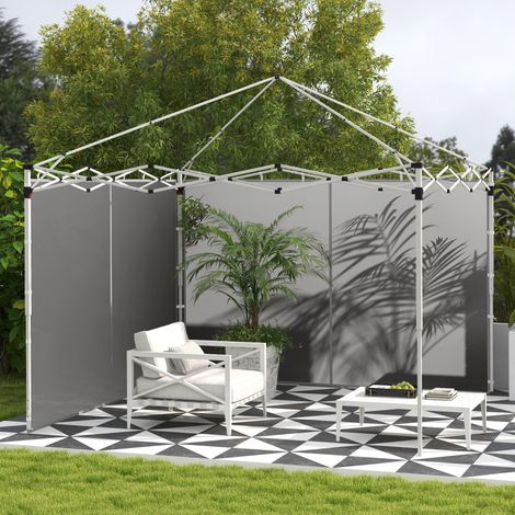 Seitenwände für Pavillons, passend für 3x3 m oder 3x6 m Faltpavillons, 2er-Pack Ersatzseitenwände, grau