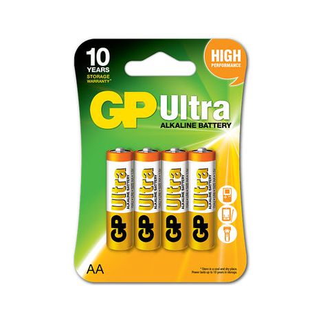Pile alcaline ultra-légère AA LR6 1,5 V, lot de 4 - GP15AU-U4