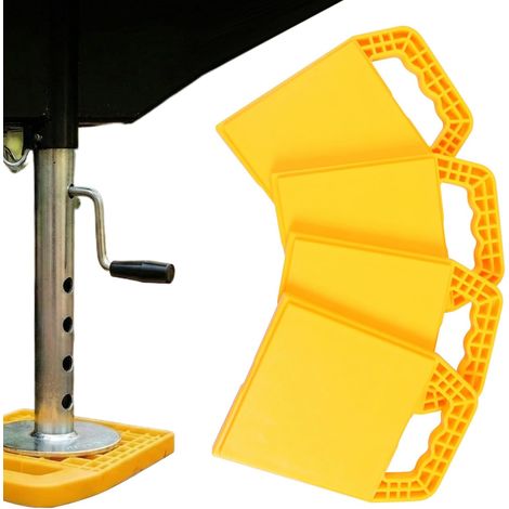 Cales De Stabilisation Pour Camping-Car Et Caravane,4 Pièces Blocs De Stabilisation Renforcés Anti-Dérapants Plaques de pour VR,Pour Remorque, Camion De Remorquage, Berline, Pick-Up, G (1/5)