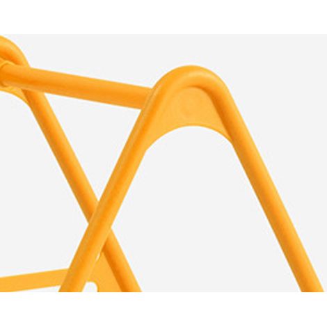 Étagère de rangement triangulaire arrondie en PP, multifonctionnelle, jaune (1/4)
