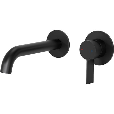 Robinet mitigeur de lavabo encastré - noir mat - LOMAZOO -