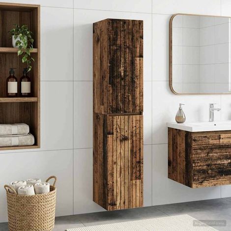 Mueble de baño montado en la pared Madera envejecida
