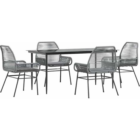 Maison Exclusive - Juego comedor jardín 5 pzas cojines ratán sint (1/5)