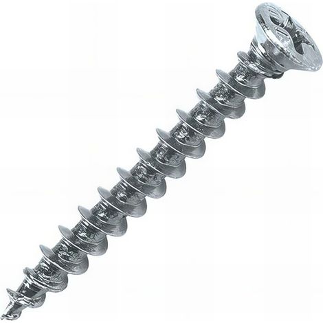 Boîte 500 Vis PVC PLAST tête fraisée 120° acier zingué SCELL-IT - 4.2x55 mm - PH2 - PVCPB42055