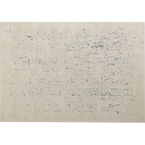 Alfombra de sala de estar moderna con efecto desgastado minimalista color liso beige claro 160 x 230 cm Nakus (1/5)